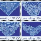 Scott #2351-2354 Lacemaking Mint NH Plate Block of 4.