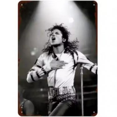 Vintage Michael Jackson Metal Sign Bad Tour Black White Wall Decor-aluminum