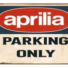 Metal Tin Signs Aprilia parking only Vintage Retro Home Man Cave Garage Shed
