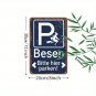 20x30cm Vintage Witch Broom Parking Sign Humorous 'Bite Me' Design Home Bar Decor