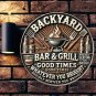 This Round Sign with A Classic Barbecue - Beer Spruce Up Both Your Home Bar and Cozy Patio Spaces.