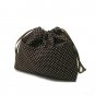 Yukiko Sato D1 Mod Choco Brown Dots of Drawstring TESAGE Purse Organizer, lined in water-proof micro