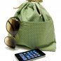 Yukiko Sato D2 Leaf Dots of Drawstring TESAGE Purse Organizer, lined in water-proof micro fiber, Pur