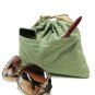 D1 Leaf Dots of Drawstring Kinchaku TESAGE Purse Organizer, lined in water-proof micro fiber, Pur