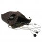 Yukiko Sato D1 Mod Choco Brown Dots of Drawstring TESAGE Purse Organizer, lined in water-proof micro