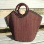 On SALE! Bamboo Thai Wood Ring busket tote purse $58 Valued Burgundy