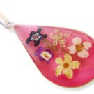 On SALE! Sterling .925 Silver Pressed Pink DROP Natural Dried Multi Flower Pendant Head Value $38