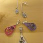 On SALE! Sterling .925 Silver Pressed White Tear DROP Real Dried Flower Pendant Head Valued $38 NEW
