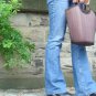 On SALE! Bamboo Thai Wood Ring busket tote purse $58 Valued Burgundy