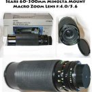 60-300mm Zoom MACRO Lens for MINOLTA f:4.0/5.6 by Sears like new in Box