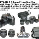 MINOLTA XG7 35mm Film Camera /Minolta MD 50mm F1.7 Lens , 135mm & 28mm plus