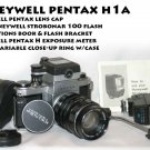Pentax (Honeywell) H1a Pentax Meter,  Strobonar 100 flash & flash bracket, zoom close-up ring