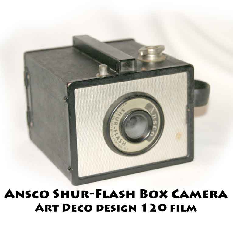 Vintage Ansco ShurFlash Box Camera Art Deco design 120 film