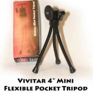Vivitar 4" Mini Flexible Pocket Tripod - Black
