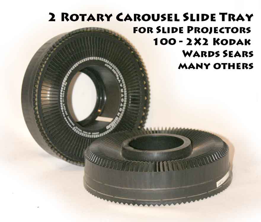 2 Rotary Carousel Slide Tray for Slide Projectors 100 - 2X2 Kodak Wards Sears