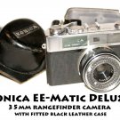 Vinage Konica EE-Matic DeLuxe 35mm rangefinder camera  with fitted black leather case