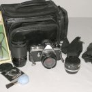 Pentax Asahi ME 35mm SLR Film Camera, 50mm lens, 2X extender, case, filter and more