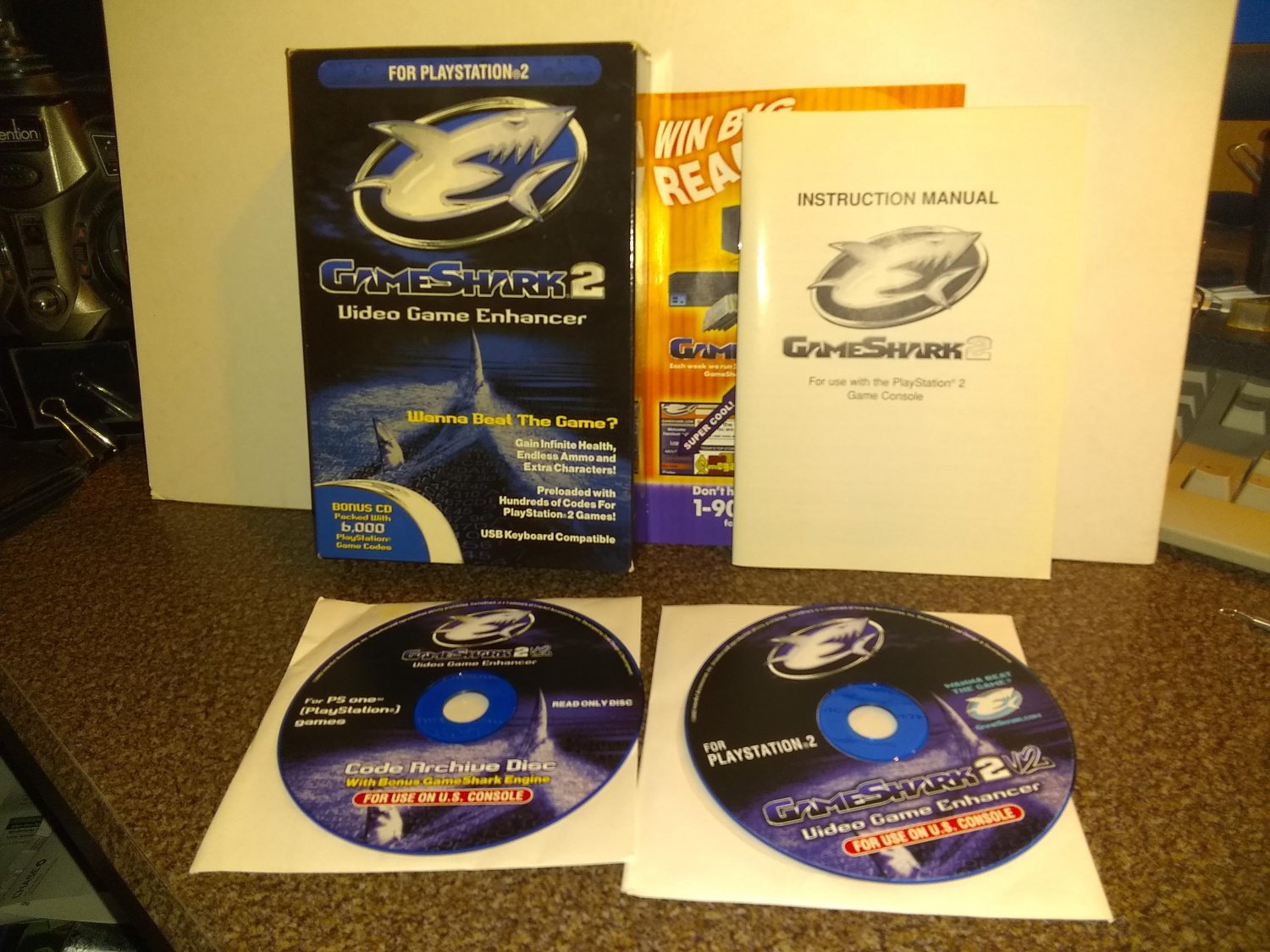 Gameshark 2 for PS2 PlayStation video game enhancer + bonus cd codes