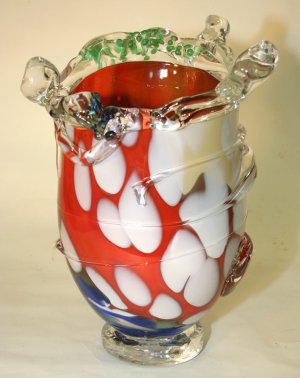 Spun Gallery Art Hand Blown Glass Urn 2010-39