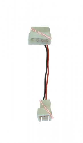 New 3-Pin to 4-Pin Fan Plug Combo Molex Pass-Thru Power Connector Fan Cable