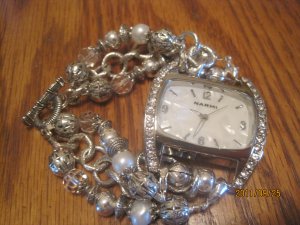 silver,rhinestone watch