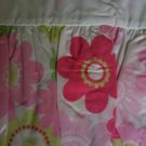 NEW Pink Green Blossom Flower CRIB BedSkirt Dust Ruffle