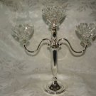 Silver Plated Candle Holder with Crystal Lotus Tops