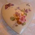LEFTON Heart Shaped Floral Trinket Box