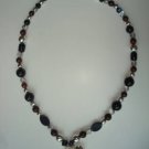 BEADED DOG COLLAR - Black, Brown & Silver - XL BEADED DOG COLLAR - Black, Brown & Silver - XL