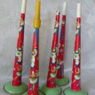 Vintage Tin Noisemakers Set of 5