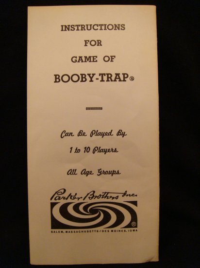 Booby Trap Game Instructions Parker Brothers