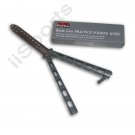 KO2250A-G   GLOSS GRAY Karate Practice Dull Metal Butterfly Knife balisong Trainer arnis batangas