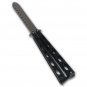 KO2200A-B  Slotted Practice Balisong Butterfly Knife Safety Perforated Blade Black