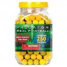 YK2002A  Predator .50 caliber paintballs 250 jar Splatballs YELLOW splat master flexball zball