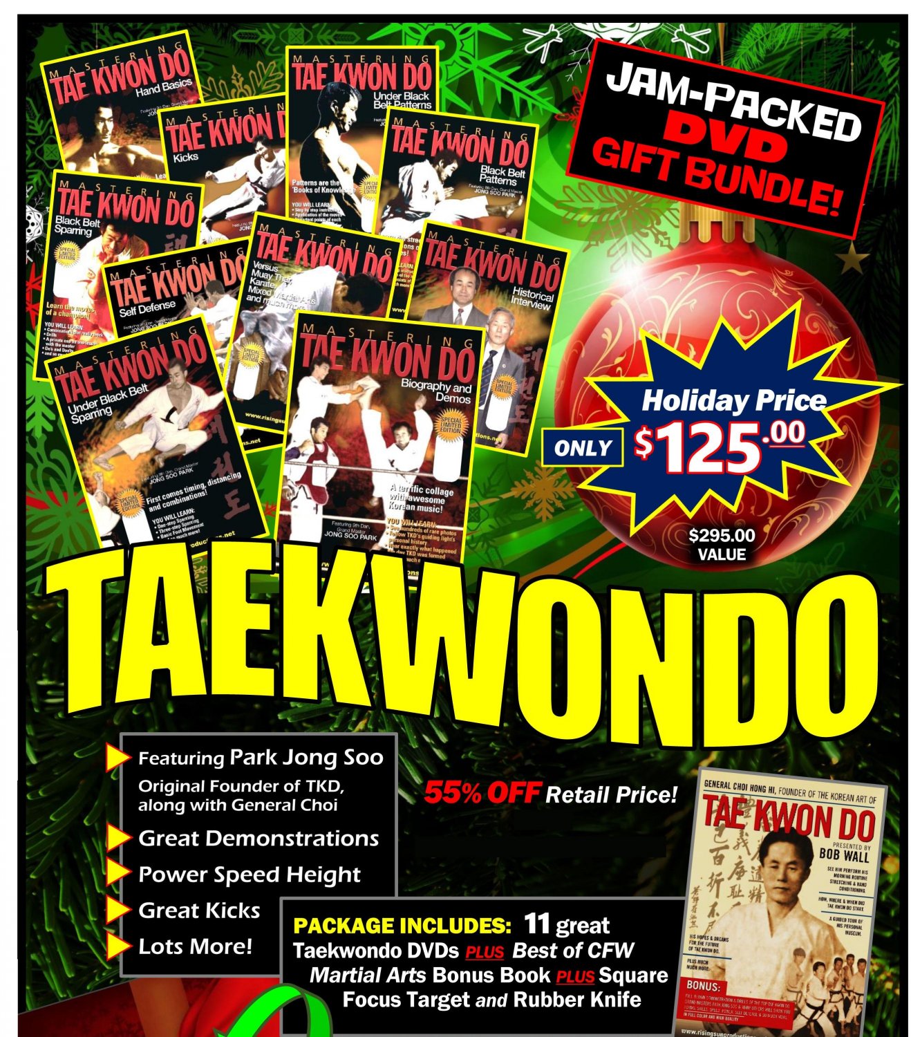 VD9910P  Taekwondo Korean Karate HOLIDAY Gift Set 11 DVDs + Focus Mitt & More! $295 Value