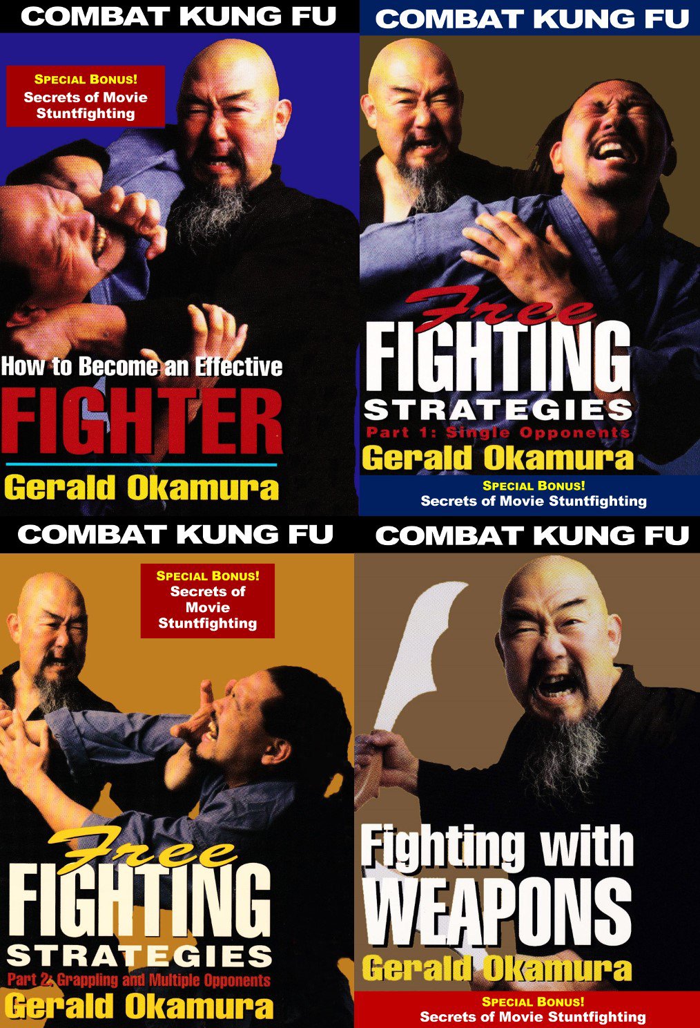 VD3071P  4 DVD SET Combat Kung Fu San Soo + Secrets Movie Stuntfighting - Gerald Okamura