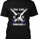 AT1600A-2XL  Tai Chi Sword T-Shirt Black tee chinese shaolin martial arts kung fu