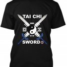 AT1600A-S  Tai Chi Sword T-Shirt Black tee chinese shaolin martial arts kung fu