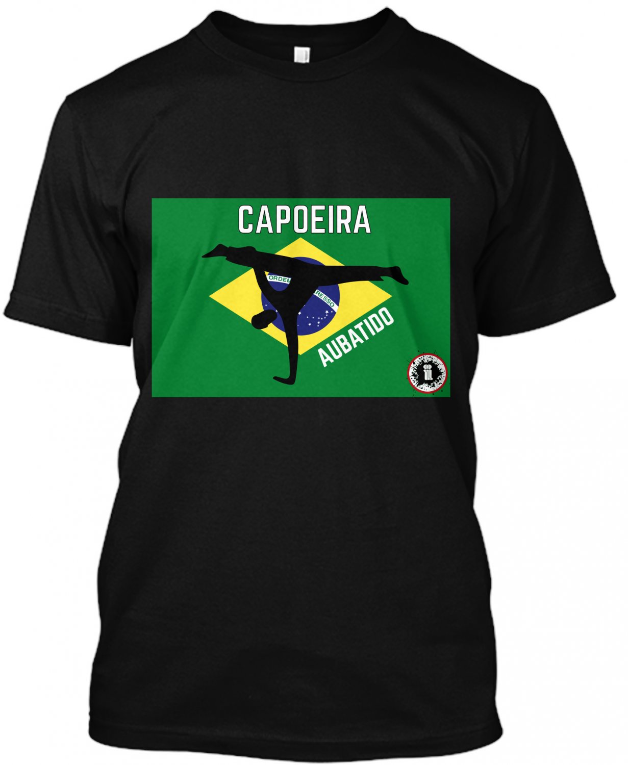 AT1700A-L  Brazilian Capoeira Aubatido Martial Arts T-Shirt Black african dance fighting