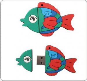 2GB Silicon rubber USB disk with fish appearance