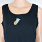AKC Black Linen Long Pineapple Dress & Blouse Set Sz S