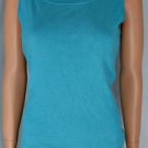 Chicos Teal Silk Nylon Shell Tank Top Shirt Sz 0 S 4/6