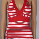 So Wear It Red & White Sailor Striped Halter Top Sz S