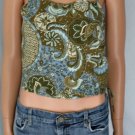 Banana Republic Silk Paisley Cropped Top Shirt Sz XS