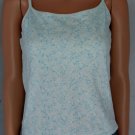 J Jill Summer Blue Floral Stretch Cami Tank Top Sz M