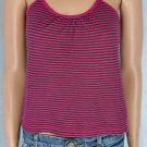 Heritage Pink Striped Racer Back Tank Top Shirt Sz M