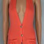 Finesse Sexy Cleavage Low Plunge Halter Tunic Top Sz S