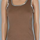 Rue 21 Trendy Brown Sequin Trim Tank Top Shirt Sz L