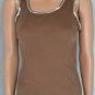 Rue 21 Trendy Brown Sequin Trim Tank Top Shirt Sz L
