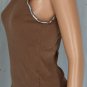 Rue 21 Trendy Brown Sequin Trim Tank Top Shirt Sz L